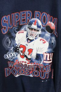 Z - Vintage 2001 NFL New York Giants Super Bowl 35 Champs Jason Sehorn Picture Tee