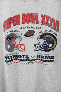 Z - Vintage 2002 NFL Patriots Vs Rams Super Bowl 36 Tee