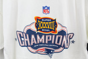 Z - 2004 Reebok NFL New England Patriots Super Bowl 38 Champ Ringer Tee