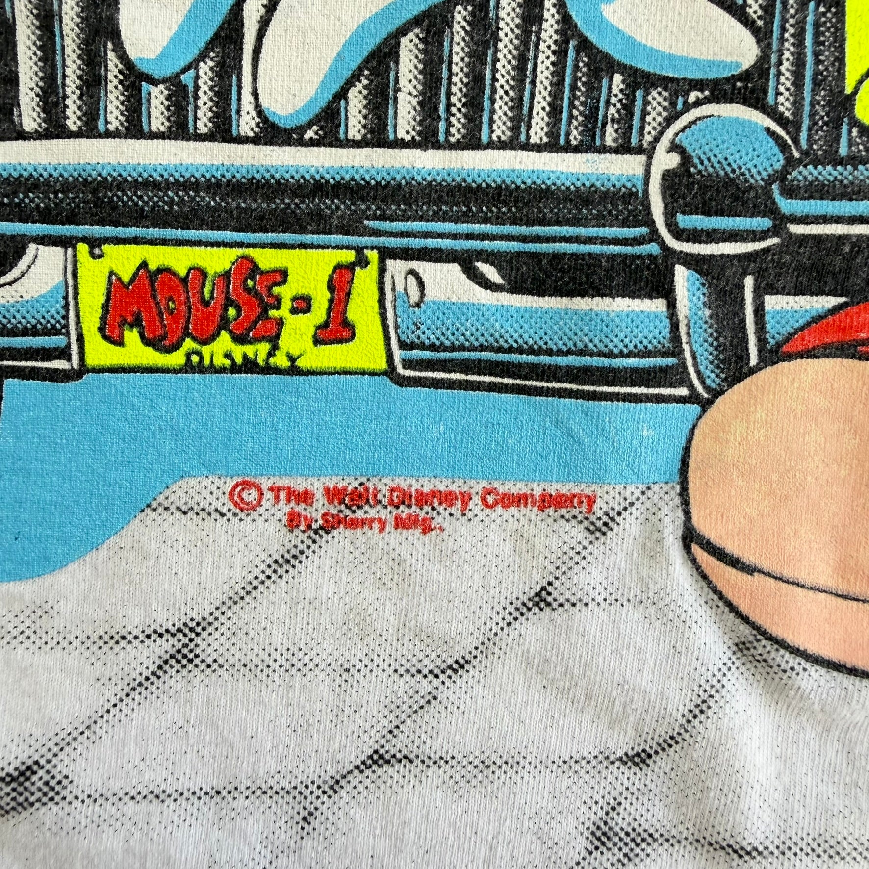 J- Vintage Disney Mickey Mouse Florida Jumbo Print Made In USA Single Stitch Tee - XL