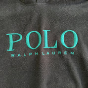 J- Vintage Polo RL Embroidered Text Hoodie Polar Fleece - M