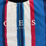 J- Guess Los Angeles Embroidered Text Vertical Striped Tee - L