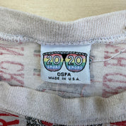 J- Vintage Harvard Logo All Over Print Made In USA Single Stitch Tee - OSFA (fits 2XL)