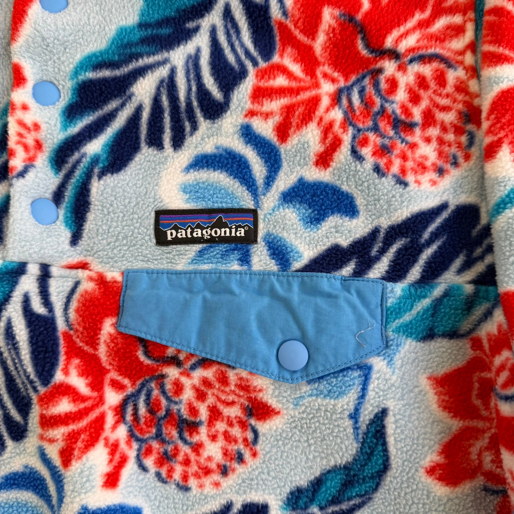 J- Vintage Women's Patagonia Synchilla Flowers All Over Print Polar Fleece - Women's M