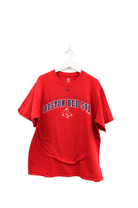 Z - 2009 Majestic MLB Boston Red Sox Script & Logo Tee