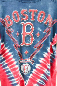 Z - MLB Boston Red Sox Logo & Catcher's Helmet Tie Dye Tee