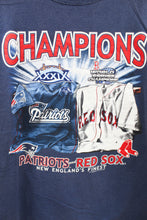 Load image into Gallery viewer, Z - 2005 Boston Red Sox &amp; Patriots Jerseys Champions Tee
