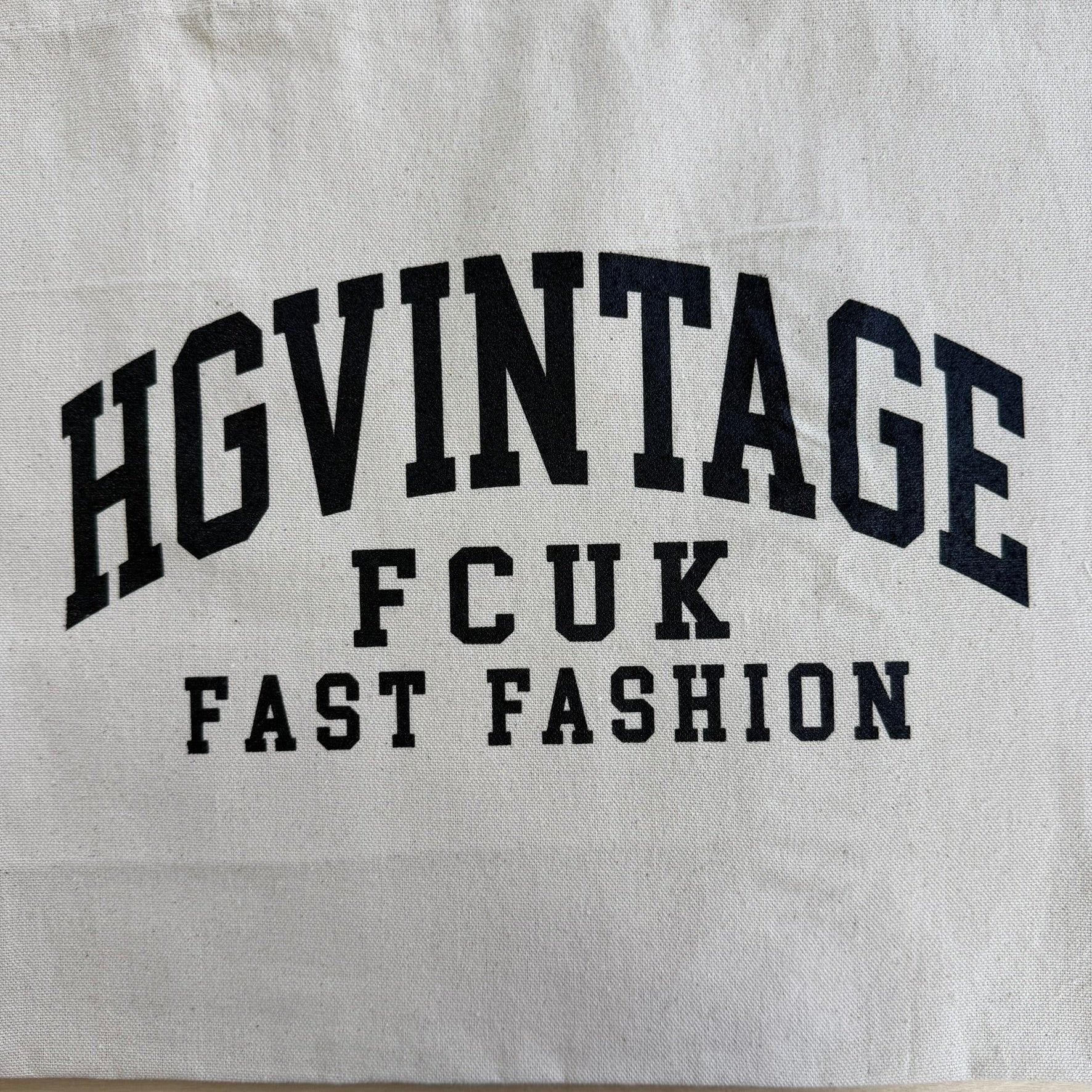 J- HG Vintage Fcuk Fast Fashion Tote Bag - Black