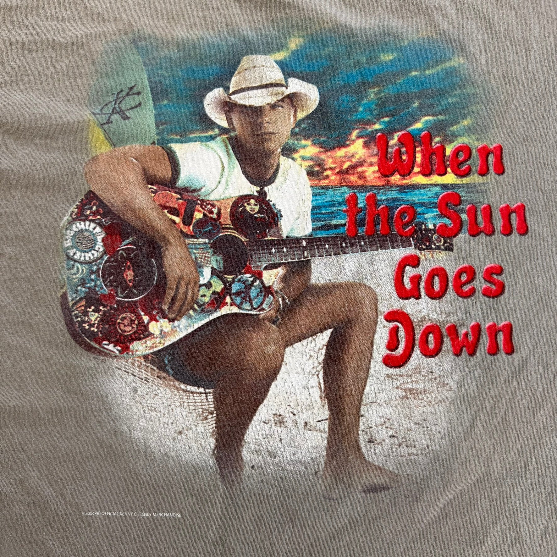 J- Vintage '04 Kenny Chesney When The Sun Goes Down Picture Graphic Tee - 2XL