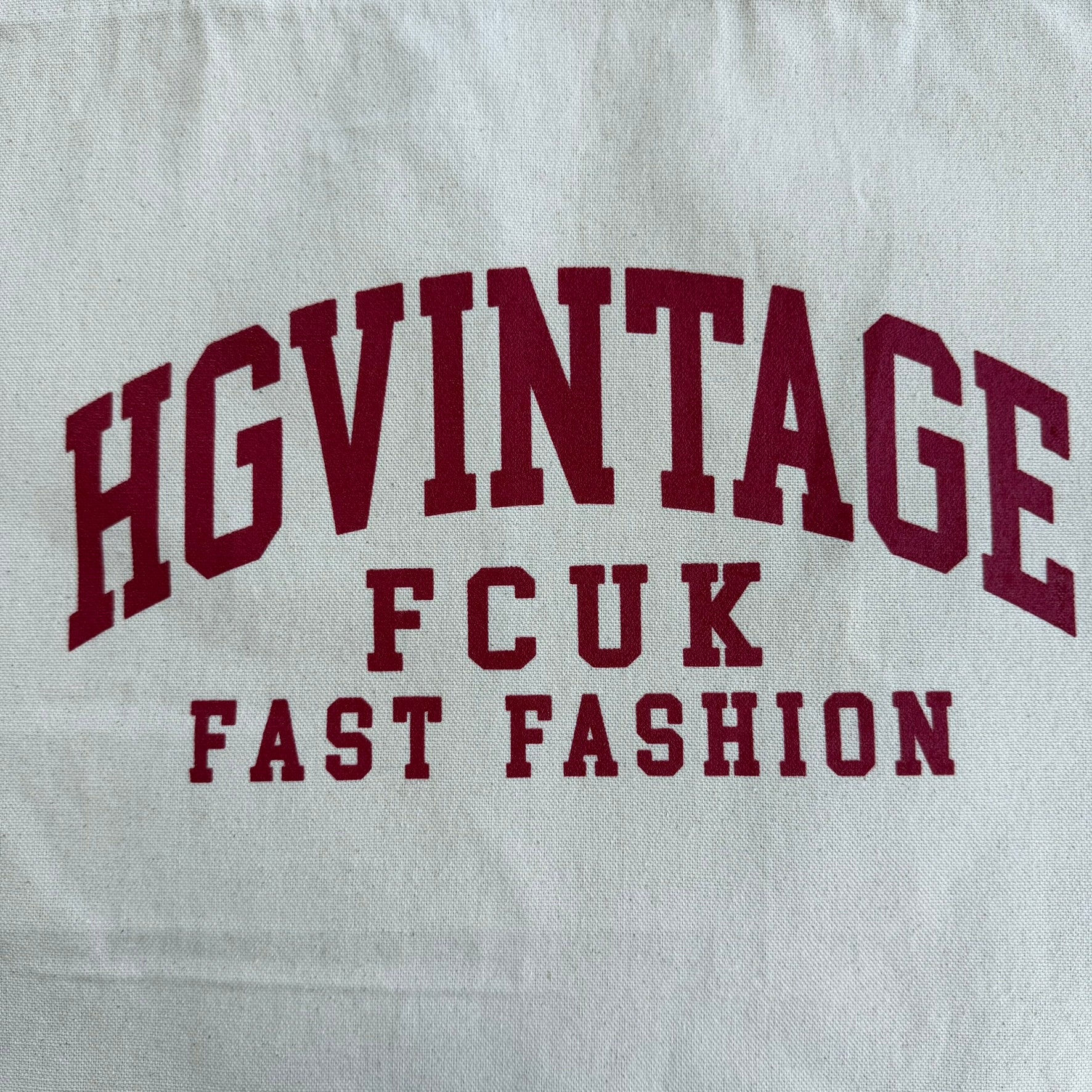 J- HG Vintage Fcuk Fast Fashion Tote Bag - Red