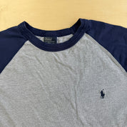 J- Vintage 90s Polo RL Embroidered Logo Long Sleeve Raglan Tee - L