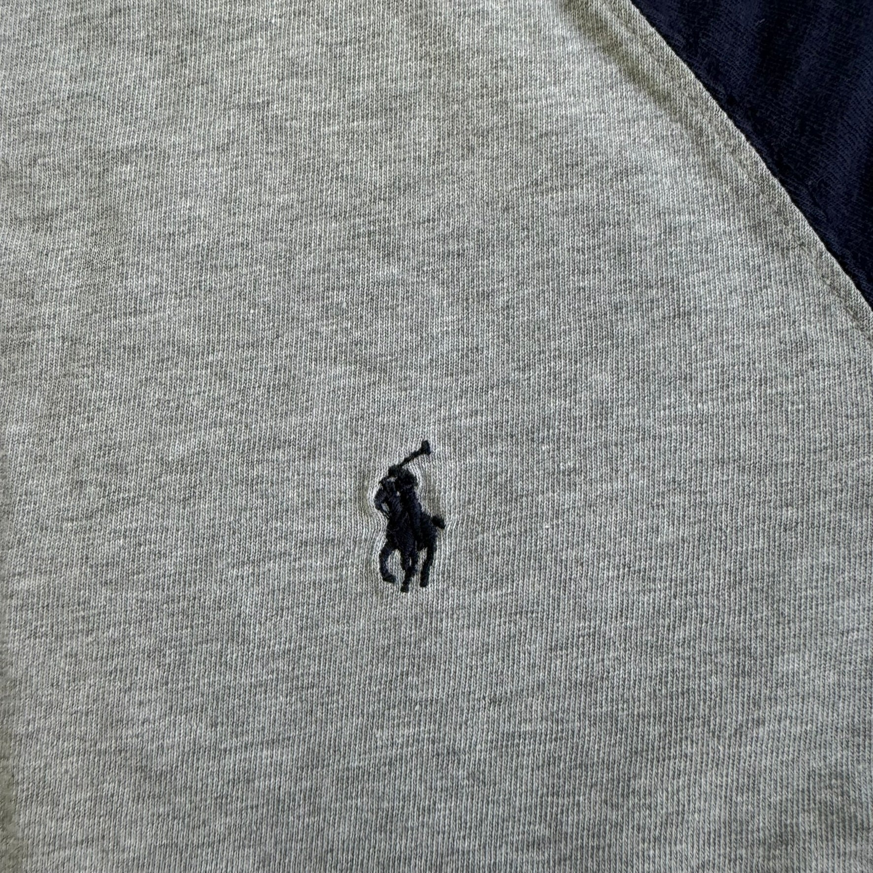 J- Vintage 90s Polo RL Embroidered Logo Long Sleeve Raglan Tee - L