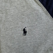 J- Vintage 90s Polo RL Embroidered Logo Long Sleeve Raglan Tee - L