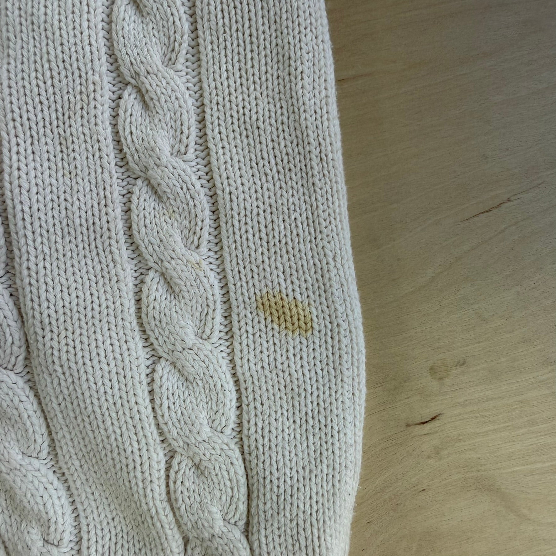 J- Vintage 90s Gap Beige Woven Knit Sweater - XL (fits M)