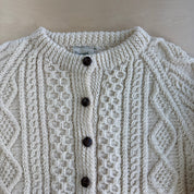 J- Vintage Magee Donegal Collection Made In Ireland Button Up Wool Knit Sweater - XL