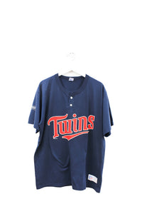 Z - Vintage 1995 Russell Athletic MLB Minnesota Twins Script Henley Tee