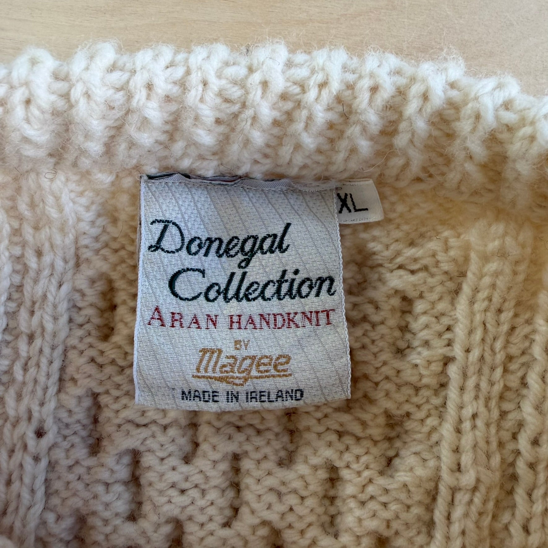 J- Vintage Magee Donegal Collection Made In Ireland Button Up Wool Knit Sweater - XL