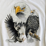 J- Vintage '94 X-iT! Bald Eagles Animal Print Crewneck - L