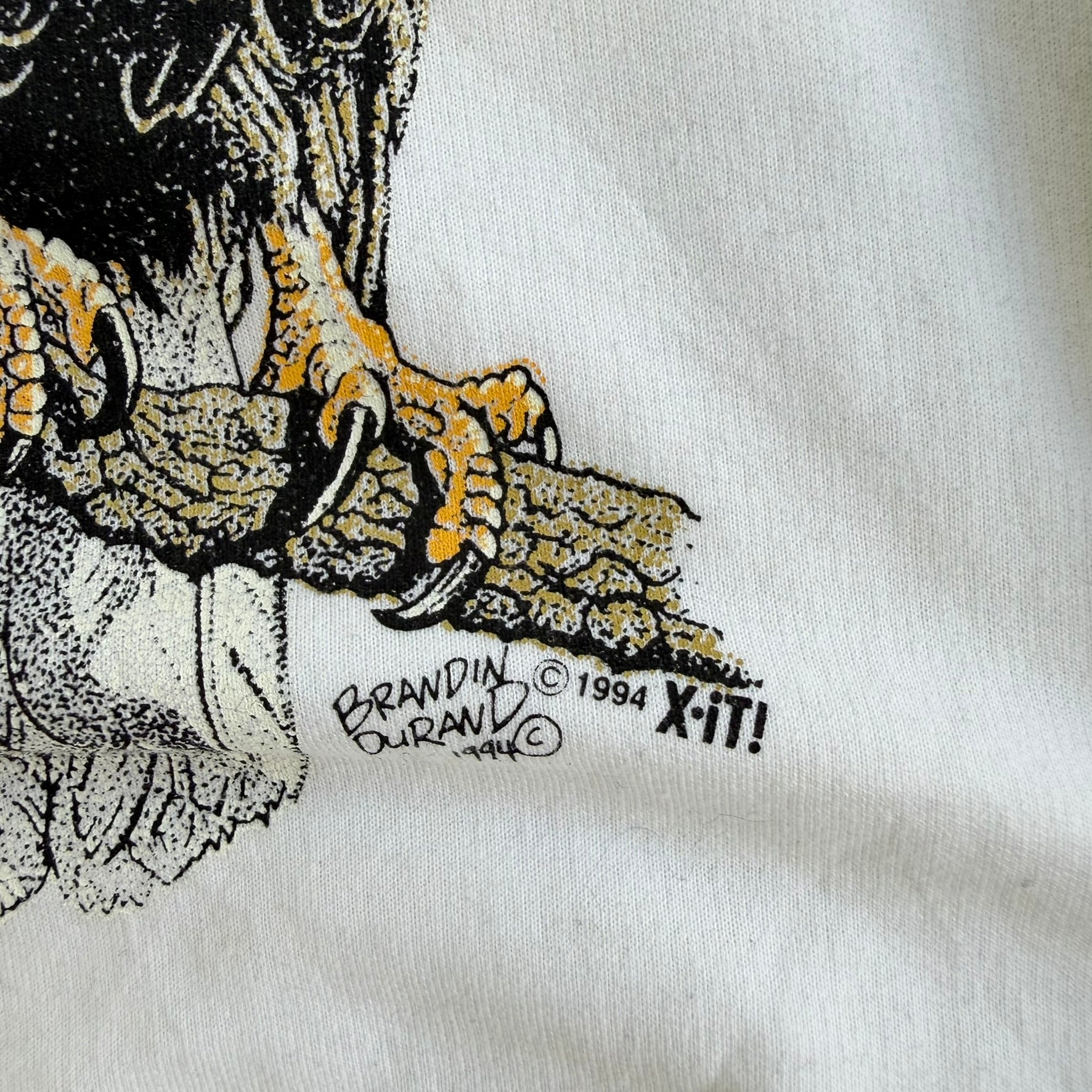 J- Vintage '94 X-iT! Bald Eagles Animal Print Crewneck - L