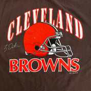 J- Vintage '99 Cleveland Browns Ty Detmer NFL Graphic Logo & Text Tee - M