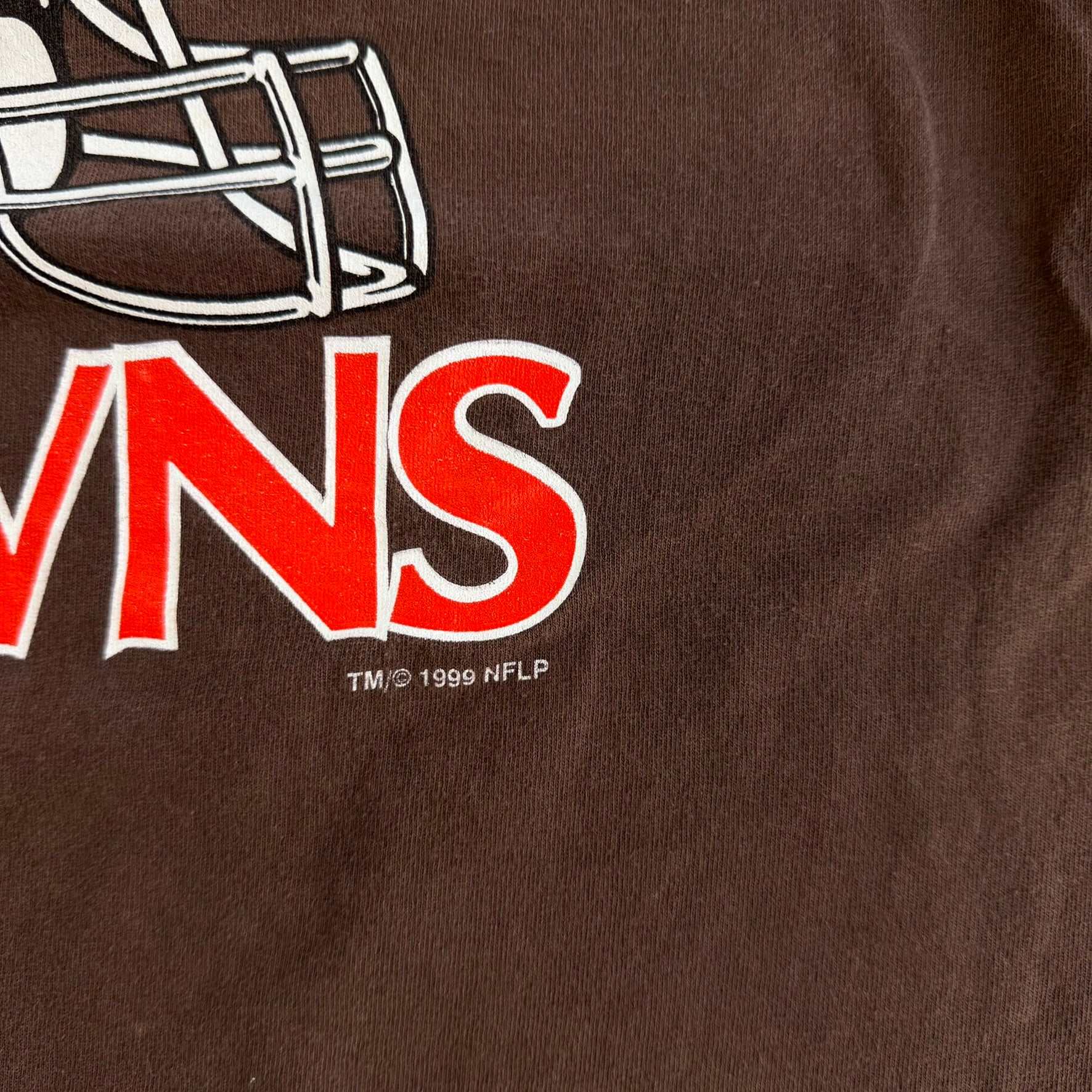 J- Vintage '99 Cleveland Browns Ty Detmer NFL Graphic Logo & Text Tee - M