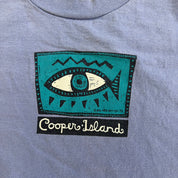 J- Vintage '93 Cooper Island Text & Graphic Made In USA Single Stitch Tee - L