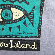 J- Vintage '93 Cooper Island Text & Graphic Made In USA Single Stitch Tee - L