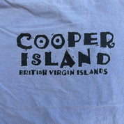 J- Vintage '93 Cooper Island Text & Graphic Made In USA Single Stitch Tee - L