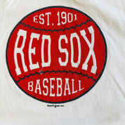 J- Vintage '02 Boston Red Sox MLB Graphic & Text Made In USA Ringer Tee - L