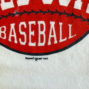 J- Vintage '02 Boston Red Sox MLB Graphic & Text Made In USA Ringer Tee - L