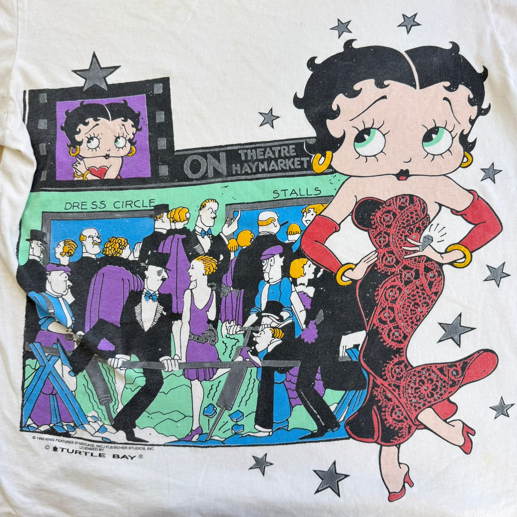 J- Vintage '93 Betty Boop Theatre On Hay Market Graphic Made In USA Single Stitch Tee - L