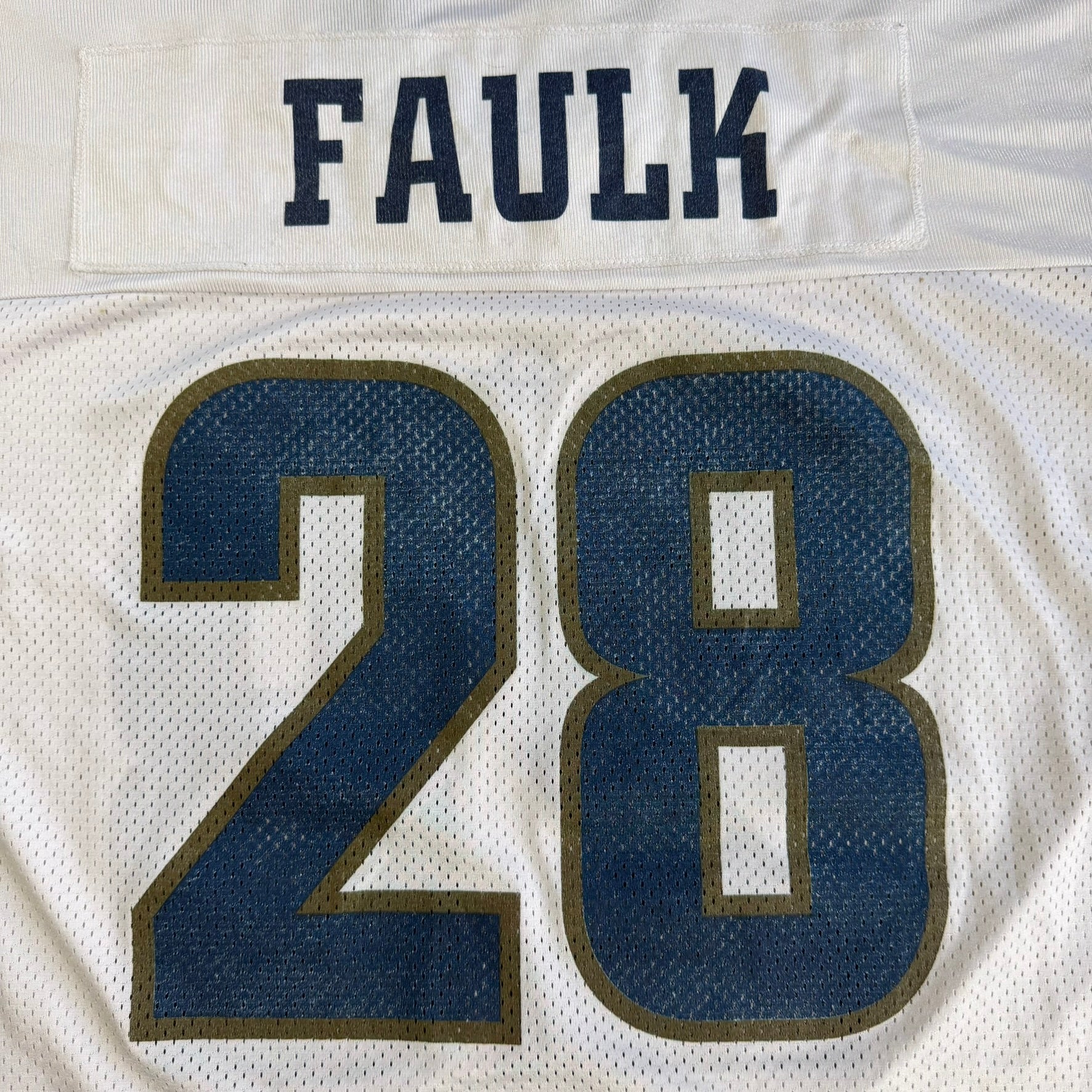 J- Vintage 90s St Louis Rams Marshal Faulk NFL Puma Made In USA Football Jersey - XL