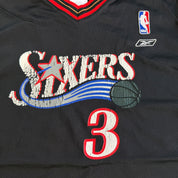 J- Vintage 90s Philadelphia 76ers Allen Iverson NBA Reebok Basketball Jersey - Youth XL (fits M)