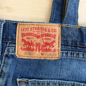 F- HOM Levi's 505 Dark Blue Denim Wash Reworked Denim/Jeans Tote Bag