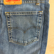 F- HOM Levi's 505 Dark Blue Denim Wash Reworked Denim/Jeans Tote Bag