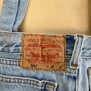 F- HOM Levi's 501 Light Blue Denim Wash Reworked Denim/Jeans Tote Bag