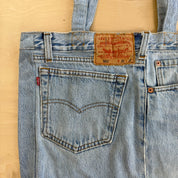 F- HOM Levi's 501 Light Blue Denim Wash Reworked Denim/Jeans Tote Bag