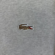J- Lacoste National Geographic Embroidered Leopard Print Crocodile Logo Crewneck - 2XL
