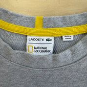 J- Lacoste National Geographic Embroidered Leopard Print Crocodile Logo Crewneck - 2XL