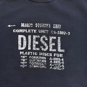J- Vintage Diesel Magic Squares Unit Text Crewneck - XL