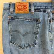F- HOM Levi's 505 Medium Blue Denim Wash Reworked Denim/Jeans Tote Bag