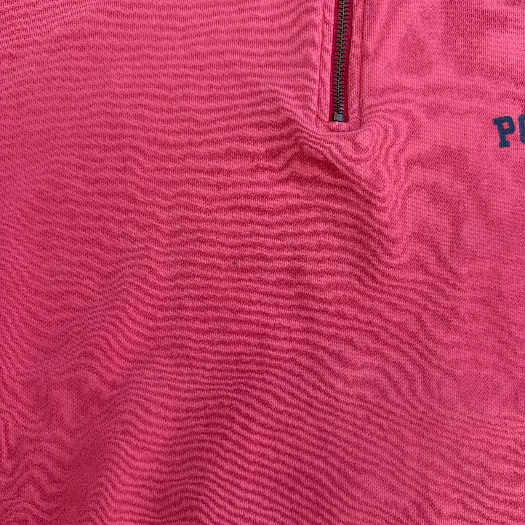J- Vintage Polo RL Text Quarter Zip Crewneck - L