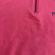 J- Vintage Polo RL Text Quarter Zip Crewneck - L