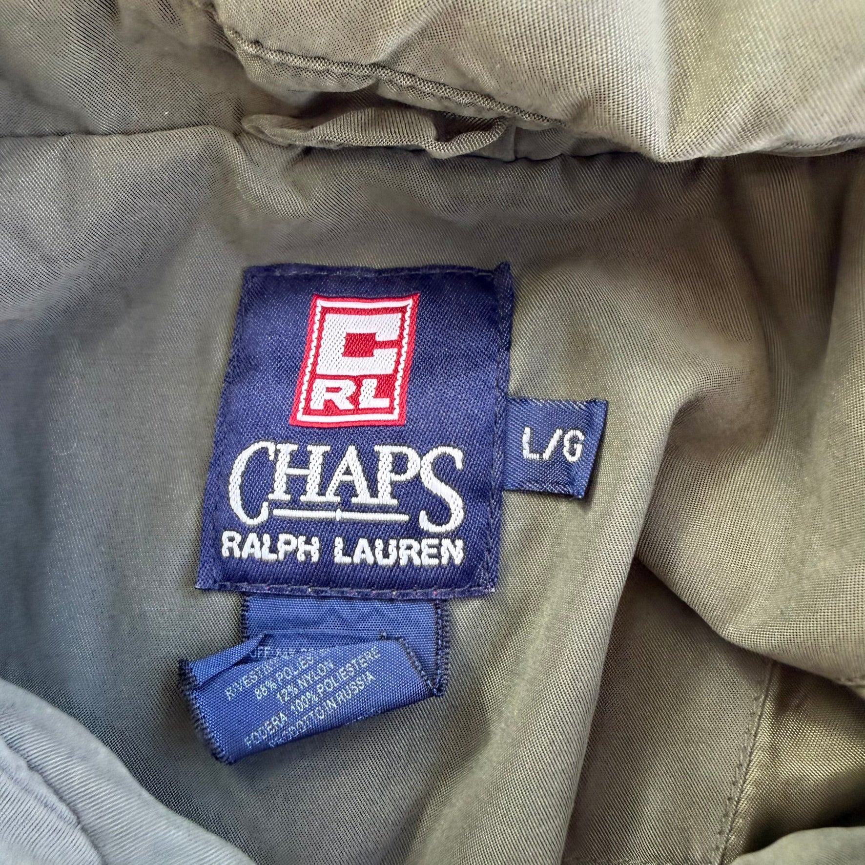 J- Vintage Ralph Lauren Chaps Zip Up Bomber Style Jacket - L
