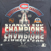 J- Vintage '93 Montreal Canadiens NHL Stanley Cup Champions Starter Graphic Single Stitch Tee - M