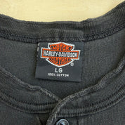 J- Vintage Harley Davidson Mesa Arizona Graphic Made In USA Henley Long Sleeve Under Shirt - L