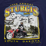 J- Vintage '99 59th Annual Sturgis Black Hills Motorcycle Rally Picture Graphic Long Sleeve Tee - XL
