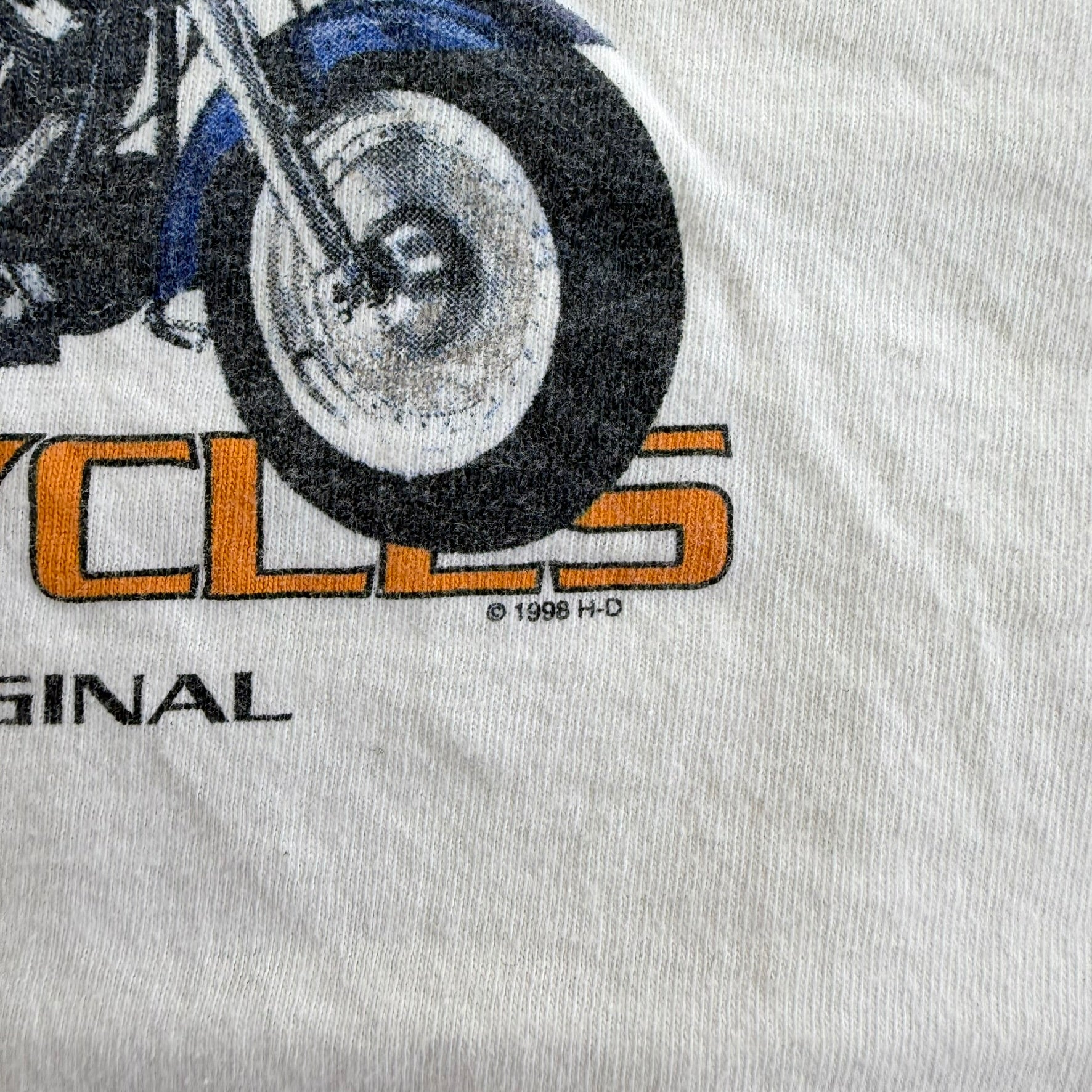 J- Vintage '98 Harley Davidson Motorcycles Hey Fat Boy Graphic Tee - L