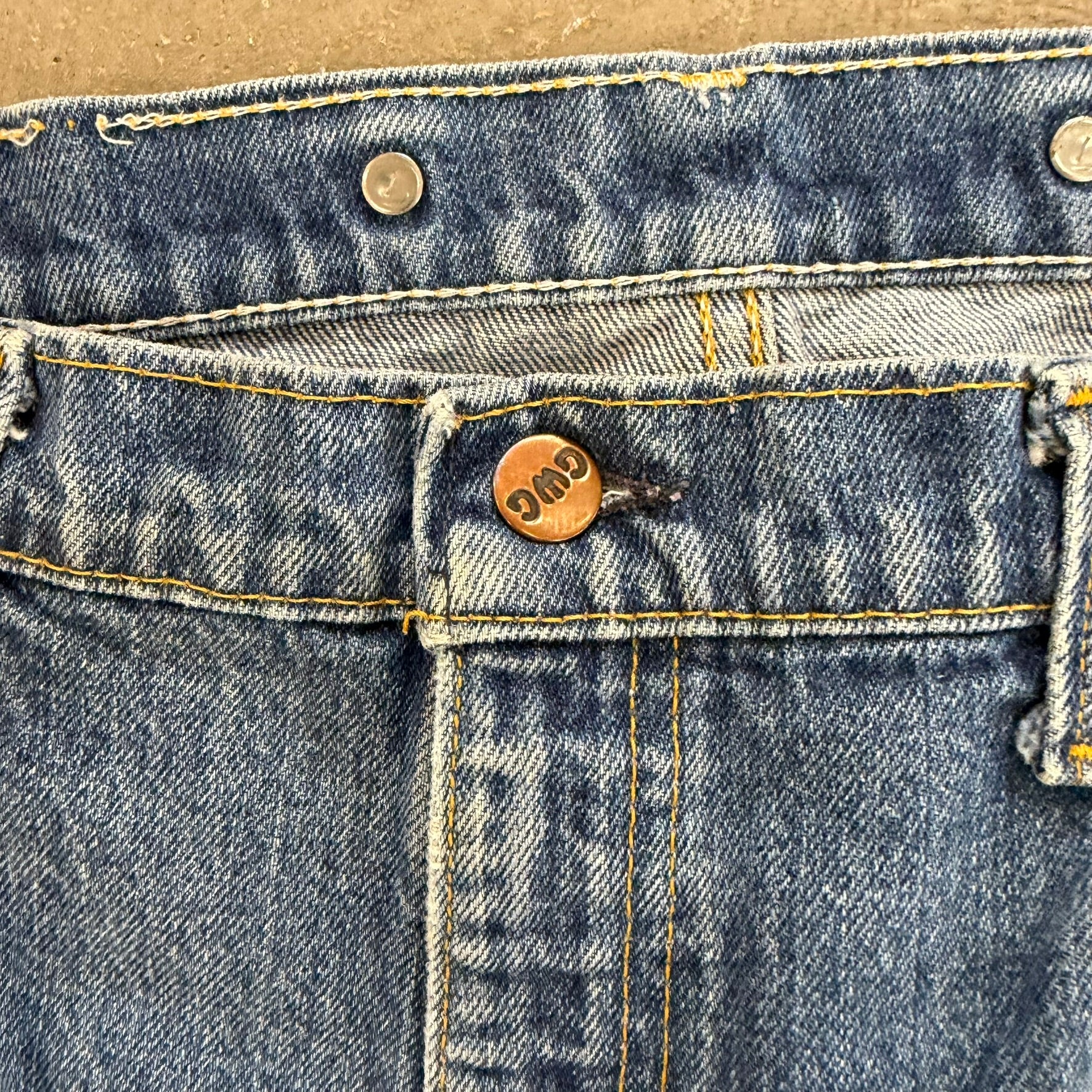 J- Vintage 80s GWG Made In Canada Union Made Red Strap Workwear Carpenter Jeans - 38x30