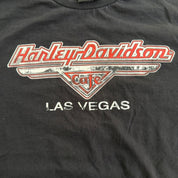 J- Vintage Harley Davidson Cafe Las Vegas Live Hard Ride Easy Graphic Tee - L